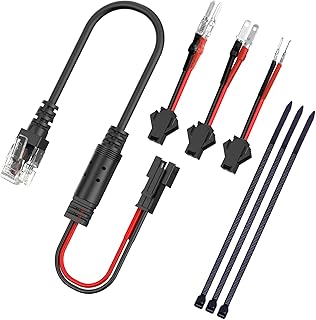 12" Radar Detector Power Cord, Rearview Mirror Plug Cable, Mirror Plug Type Tap Power Cord, Suitable for Uniden Escort Beltronics Valentine One Radar Detector, with Inline Fuse Installation RJ11