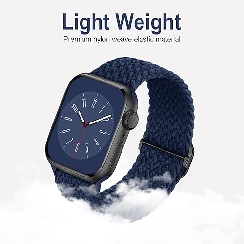 Miniatura 2 de Solo Loop trenzado compatible con Apple Watch Band de 1.496 pulgadas, 1.575 pulgadas, 1.614 pulgadas, 1.654 pulgadas, 1.732 pulgadas, 1.772