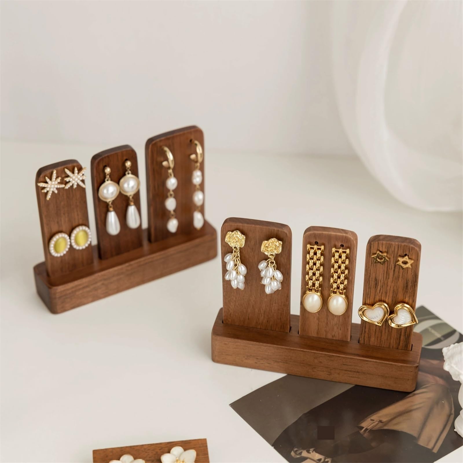 Estetico Detachable Base Wooden Earring Display Stand