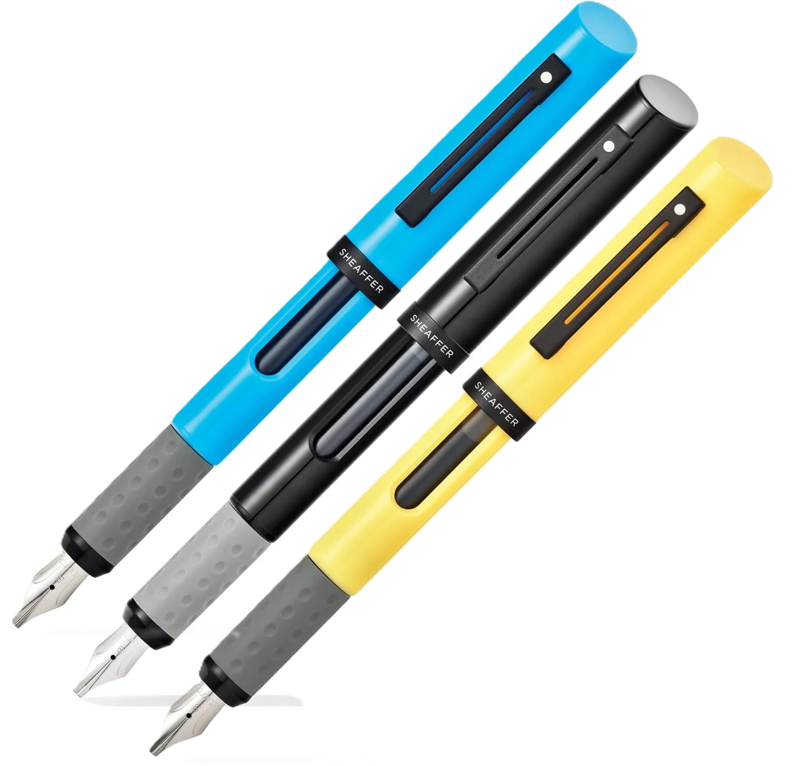 Sheaffer 93404-2 Kalligraphie Füller Set Maxi (Federstärke M, B und F, inkl. Patronen) schwarz, gelb und blau, 26 Stück (1er Pack)