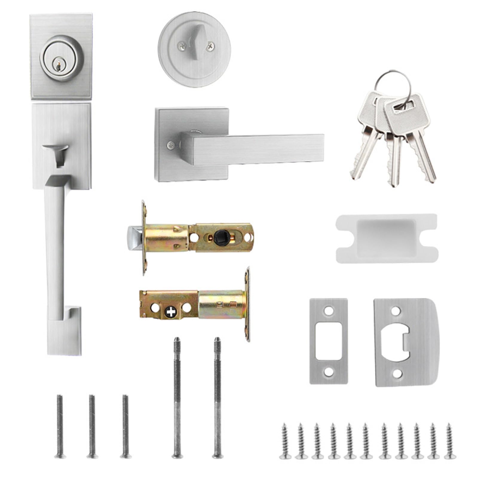 Tertioi Matting Door Handle, No Adjustable Entry, Reversible For Residential Front Adjustable Latch