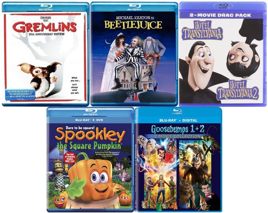 Kids Halloween Spooky Collection Gremlins Beetlejuice Hotel Transylvania 1 Hotel Transylvania 2 Goosebumps 1 Goosebumps 2 Spookley The Square