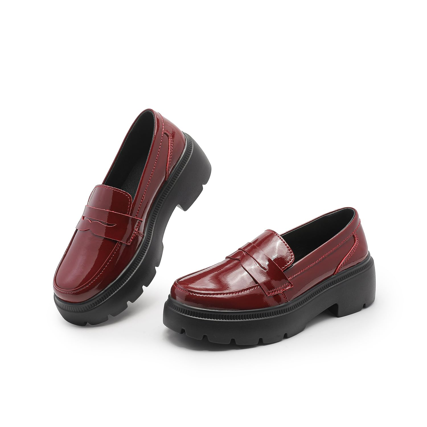 ruiatoo Platform Loafers for Women - Slip On Chunky Penny Loafers for Dressy, Business, Casual Comfort Work Shoes-picture-14