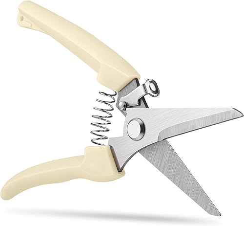 Miniatura 9 de Cortaflores, tijeras de podar de 7.6 pulgadas para principiantes, acero de alta resistencia, tijeras florales afiladas resistentes a la corrosión