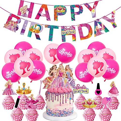 Ksopsdey 29 Piezas Globos Cumpleaños para Niñas,Decoración Fiesta Princesa,Suministros para...