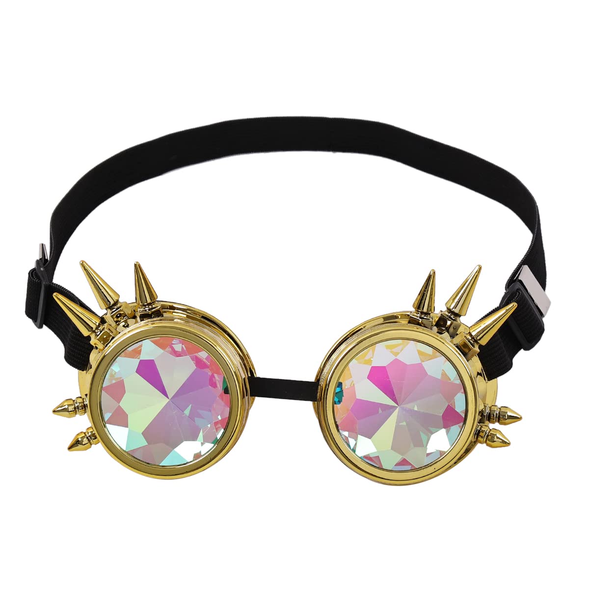 GRACEART Music Festival Burning Man Hats Sequin Military Hat Steampunk Headwear, Style-16(only Goggle), Medium
