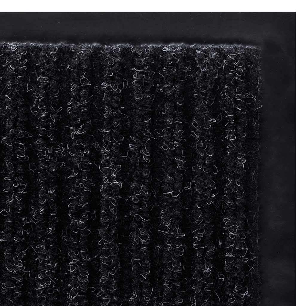 Felpudo negro de 90 x 120 cm de PVC y poliéster, antideslizante, para entrada, pasillo, interior y exterior, con protección contra la humedad, el barro, el polvo y la arena