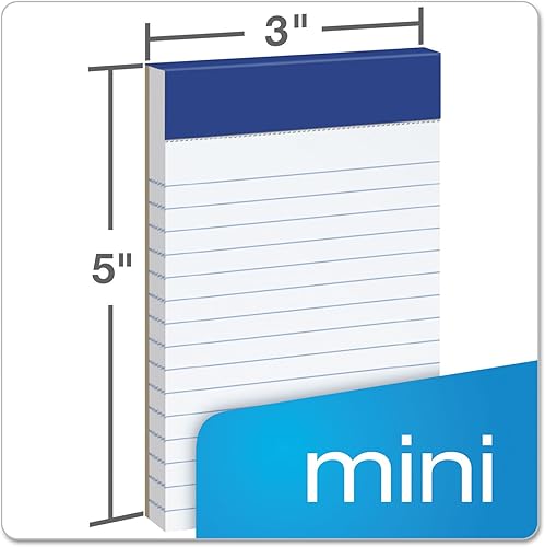 Miniatura 6 de Ampad 20-208 Evidence - Almohadillas de escritura perforadas estrechas de 3 x 5 pulgadas color blanco 12 almohadillas de 50 hojas cada uno