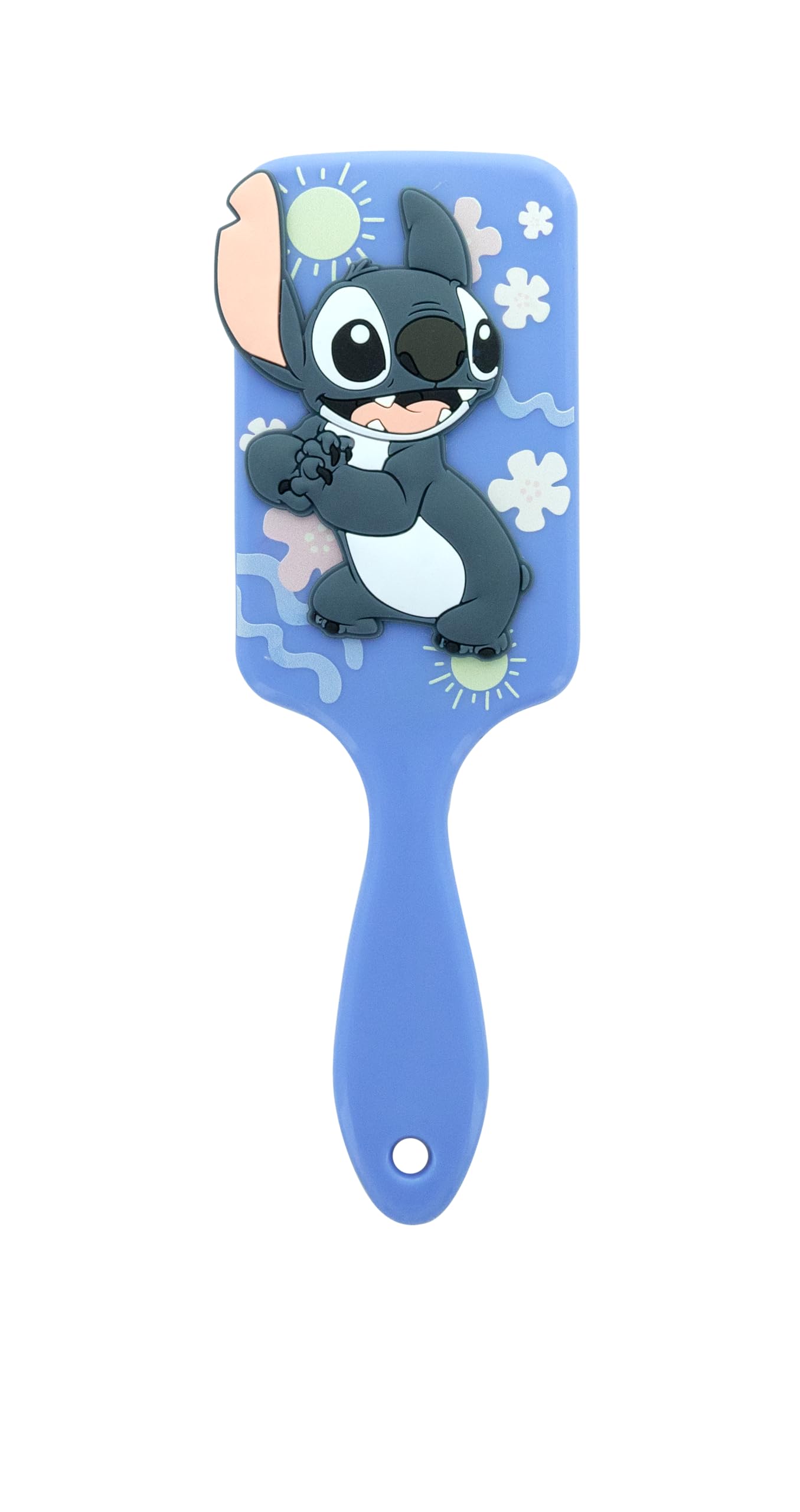 Disney Baby Child Stitch Detangling Brush - Lilo & Stitch - Fine Curly, Thick Hair - Soft Teeth, Scalp Massage - Hair Accessory, Care, Toilet - Official Product