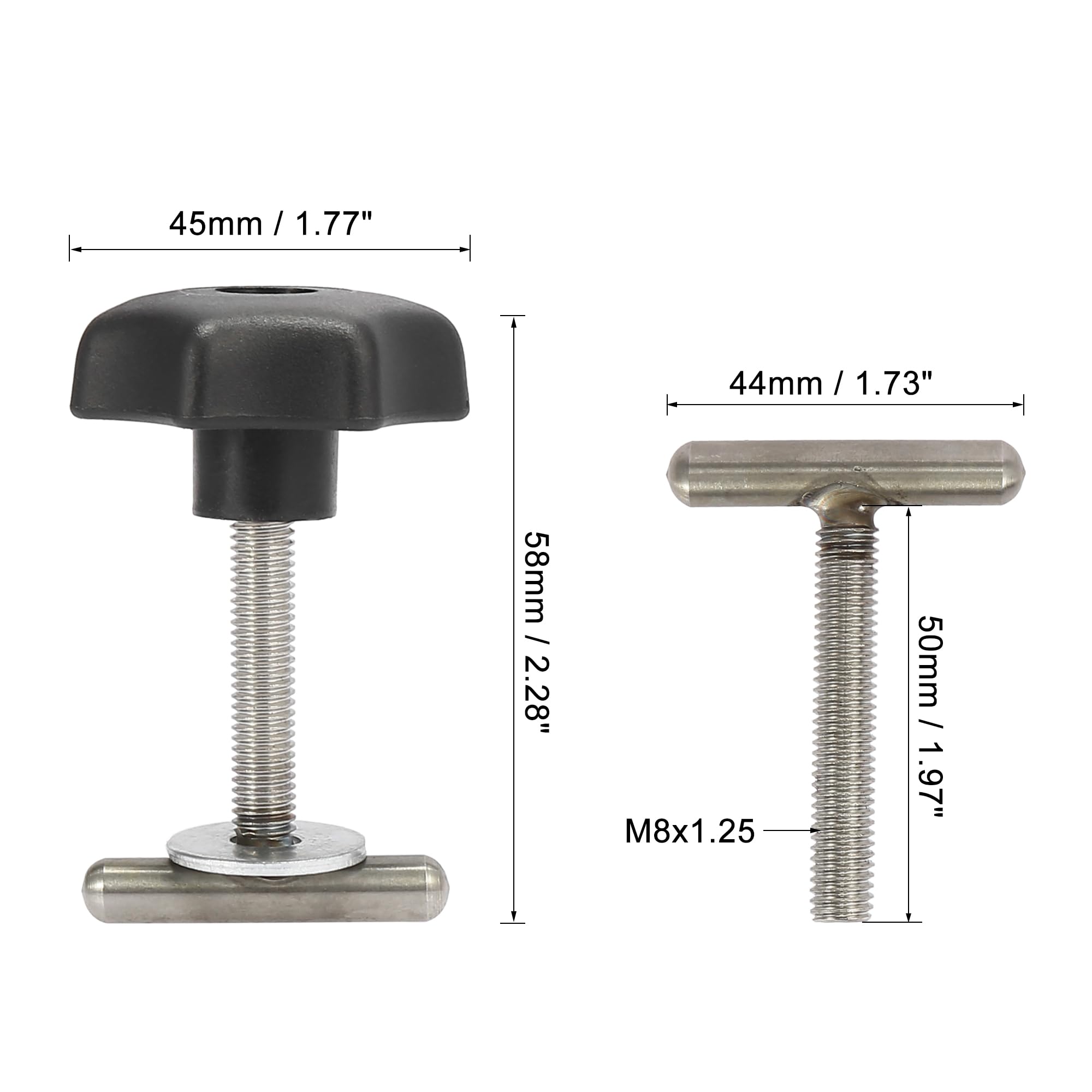 X AUTOHAUX 4pcs 50mm Locking Rail Mounting Screws for VW T5 T6 Caravelle Multivan