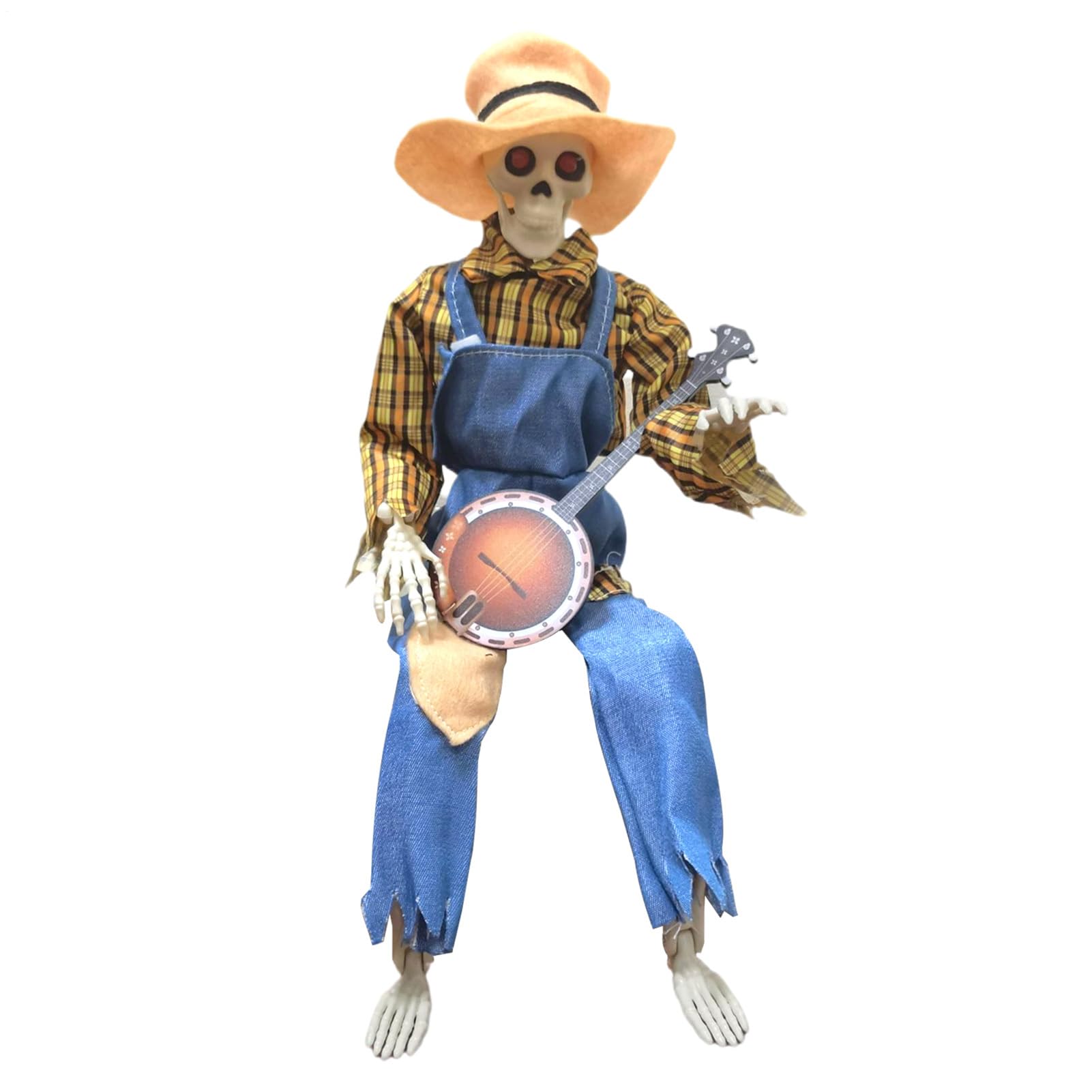 Squelette animé joueur de banjo pour votre décor de maison hantée