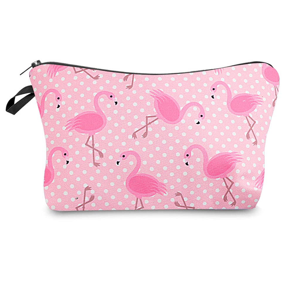 Small Flamingo Makeup Bag for Handbag, Cute Cosmetic Bag Portable Pencil Case Cosmetic Storage WashBag Pouch Beauty Bag Travel for Women Travel Toiletry Bag(Pink)