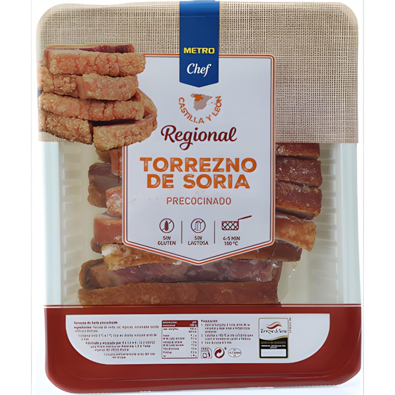 METRO Chef Torrezno de Soria Precocinado 1,700g Aprox. - Sin Gluten, Sin Lactosa, con el mejor sabor de Castilla y León - Crujiente y Sabroso - Listo para cocinar (1 BANDEJA 1700 aprox., .)