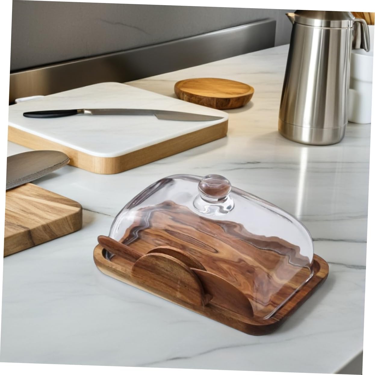 IMIKEYA Elegant Rustic Wood Bread Box Homemade Loaf Keeper Bread Saver Butter Storage Container Cheese Holder Snack Organizer Kitchen Decor Fresh Food Box