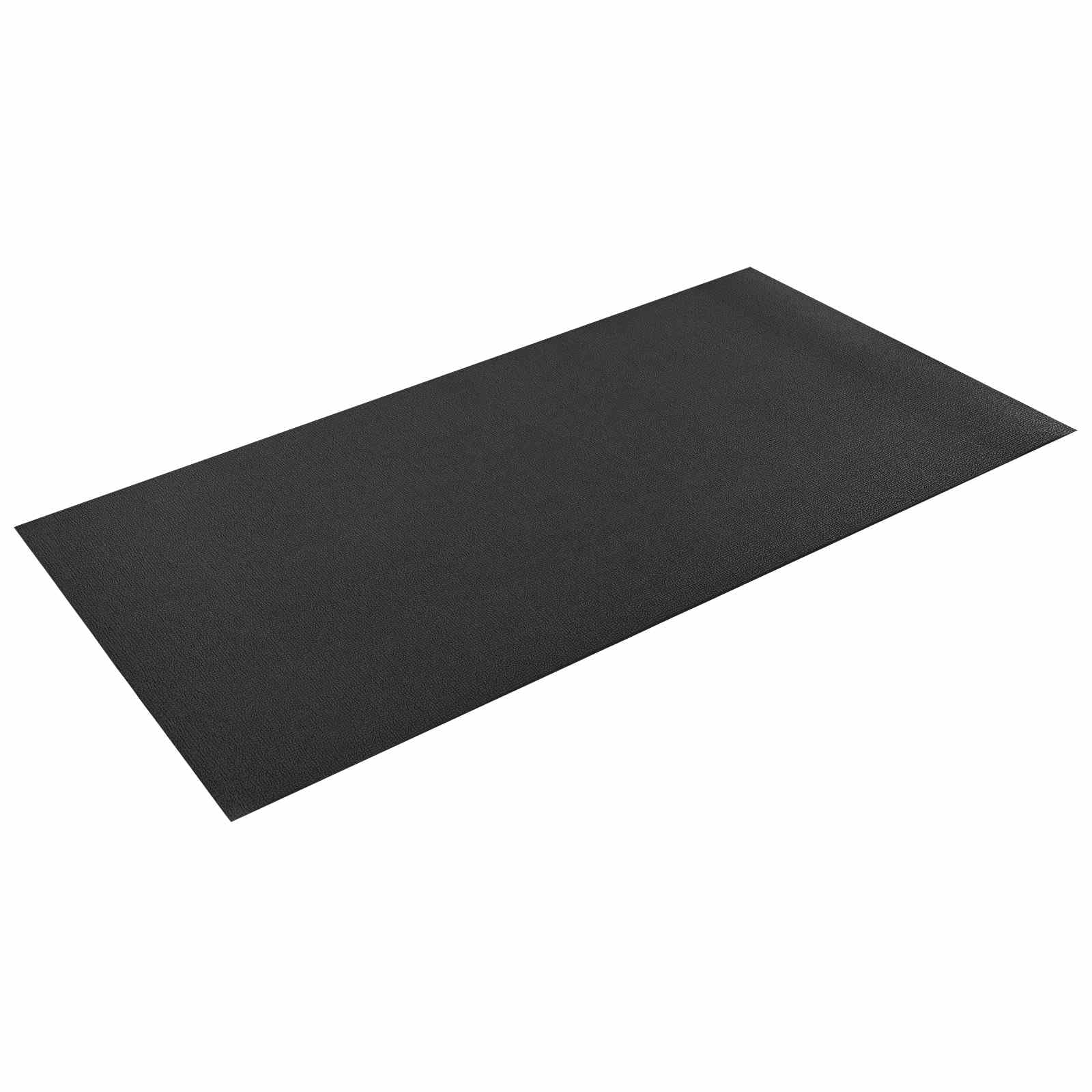 Esterilla protectora deportiva negra de PVC de alta densidad, 120 x 60 x 0,6 cm, esterilla protectora para el suelo para bicicleta estática, cinta de correr, bicicleta elíptica, ergómetro
