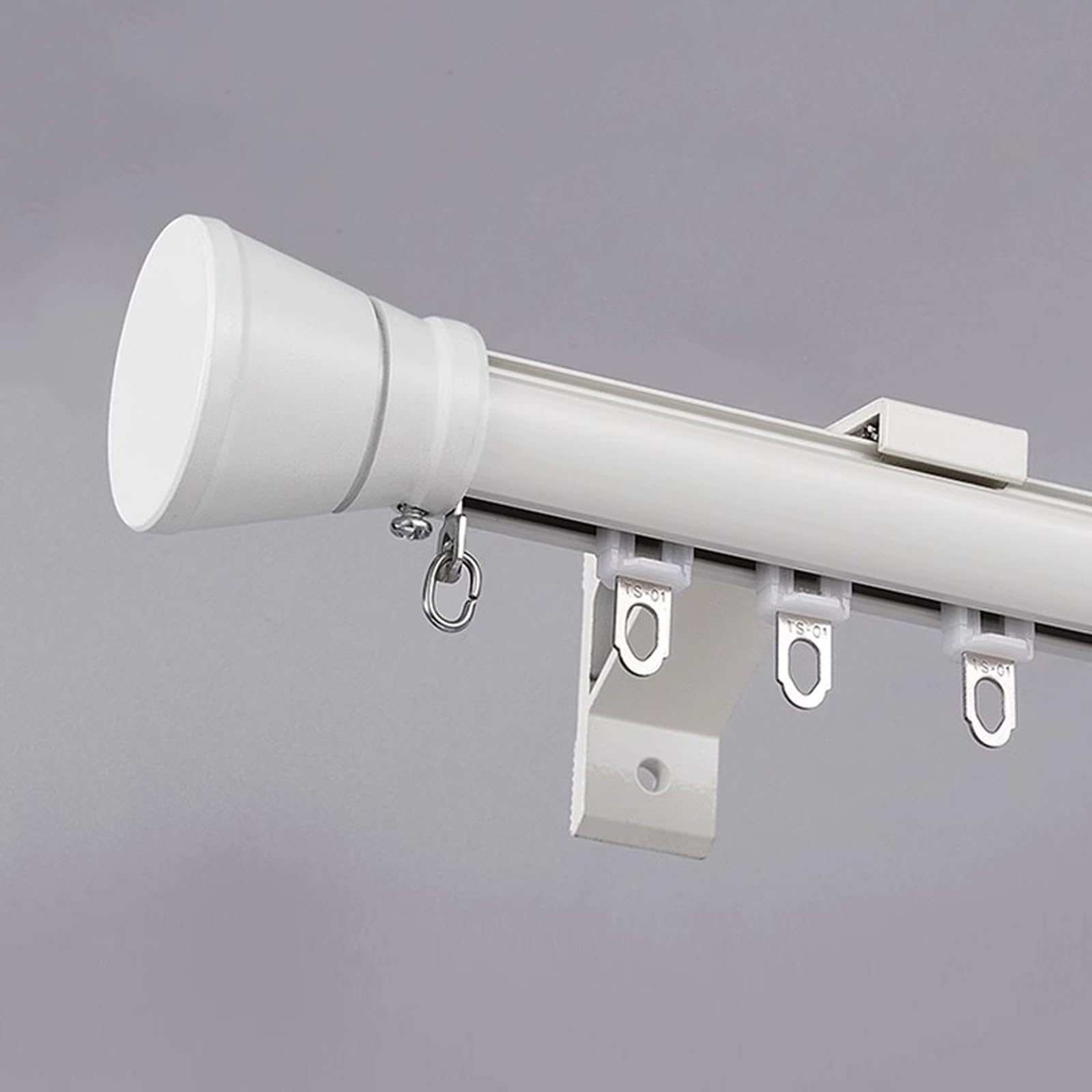 Gardinenstange Raffgardine, Dekorativ Vorhangstangen Zur Wand- Deckenmontage Geeignet, Aluminium Gardinenschiene Schienensystem für Fenster Raumteiler Spannstange für Wohnzimmer(White,5.70m)