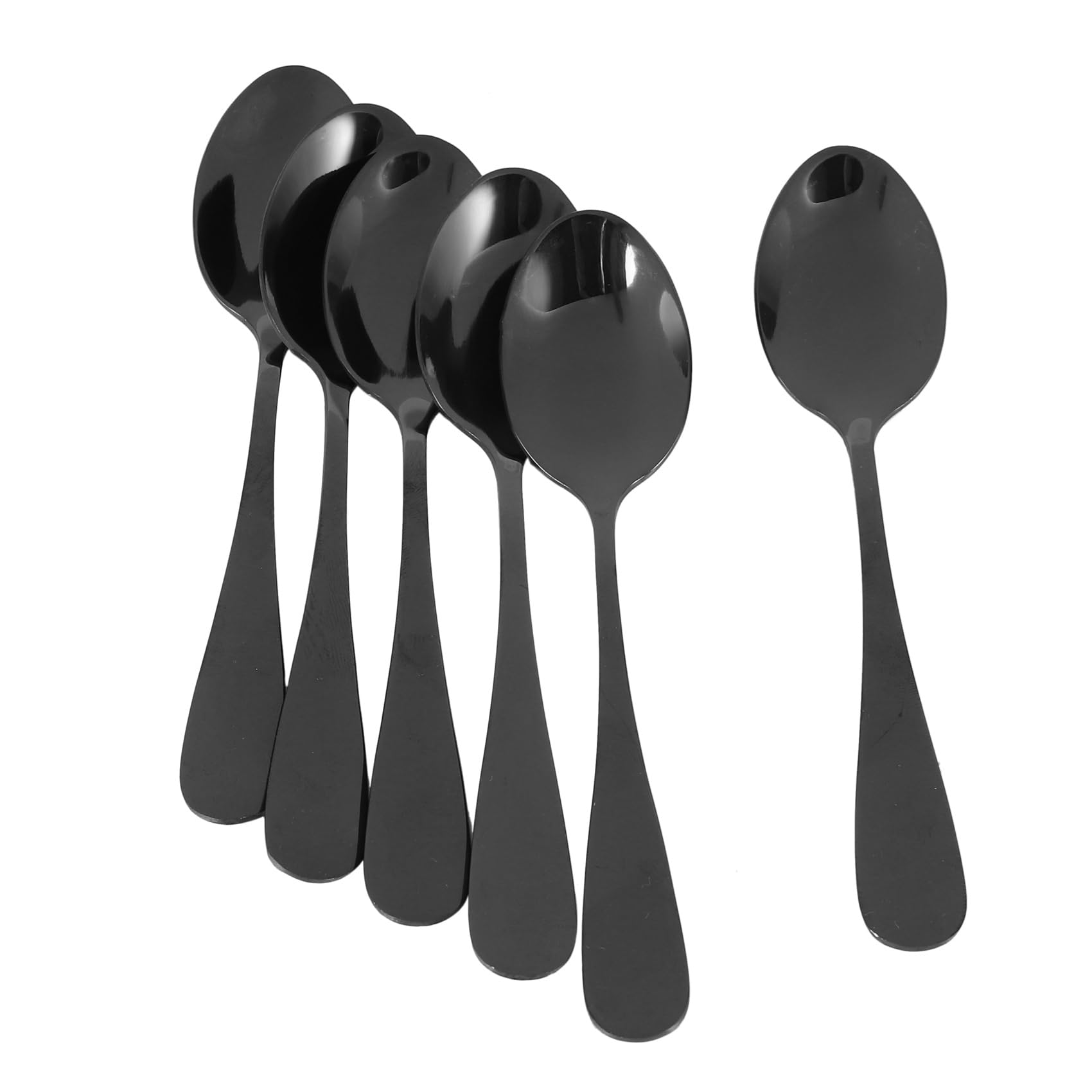 Cuilleres A Cafe Noires Cuilleres A Cafe, Cuilleres A Gateau en Acier Inoxydable Mini, Cuillere A Creme Glacee, Petites Cuilleres pour Le Dessert, Lot de 30 (Cuilleres A Cafe Noir)