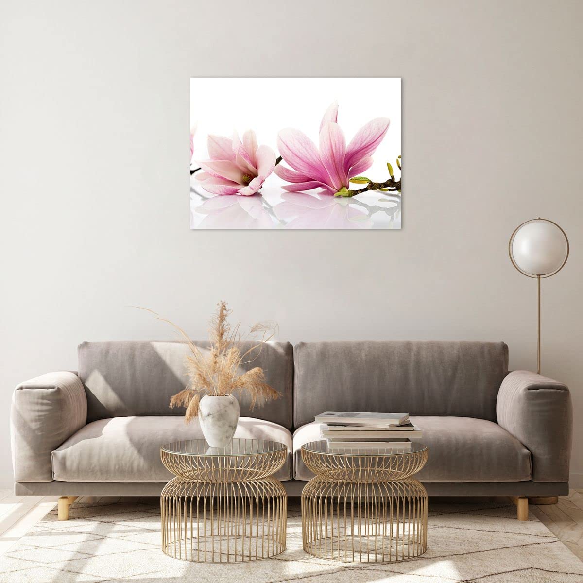 Cuadro sobre Vidrio 70x50cm Moderno Horizontal Botánica Flores - 2641