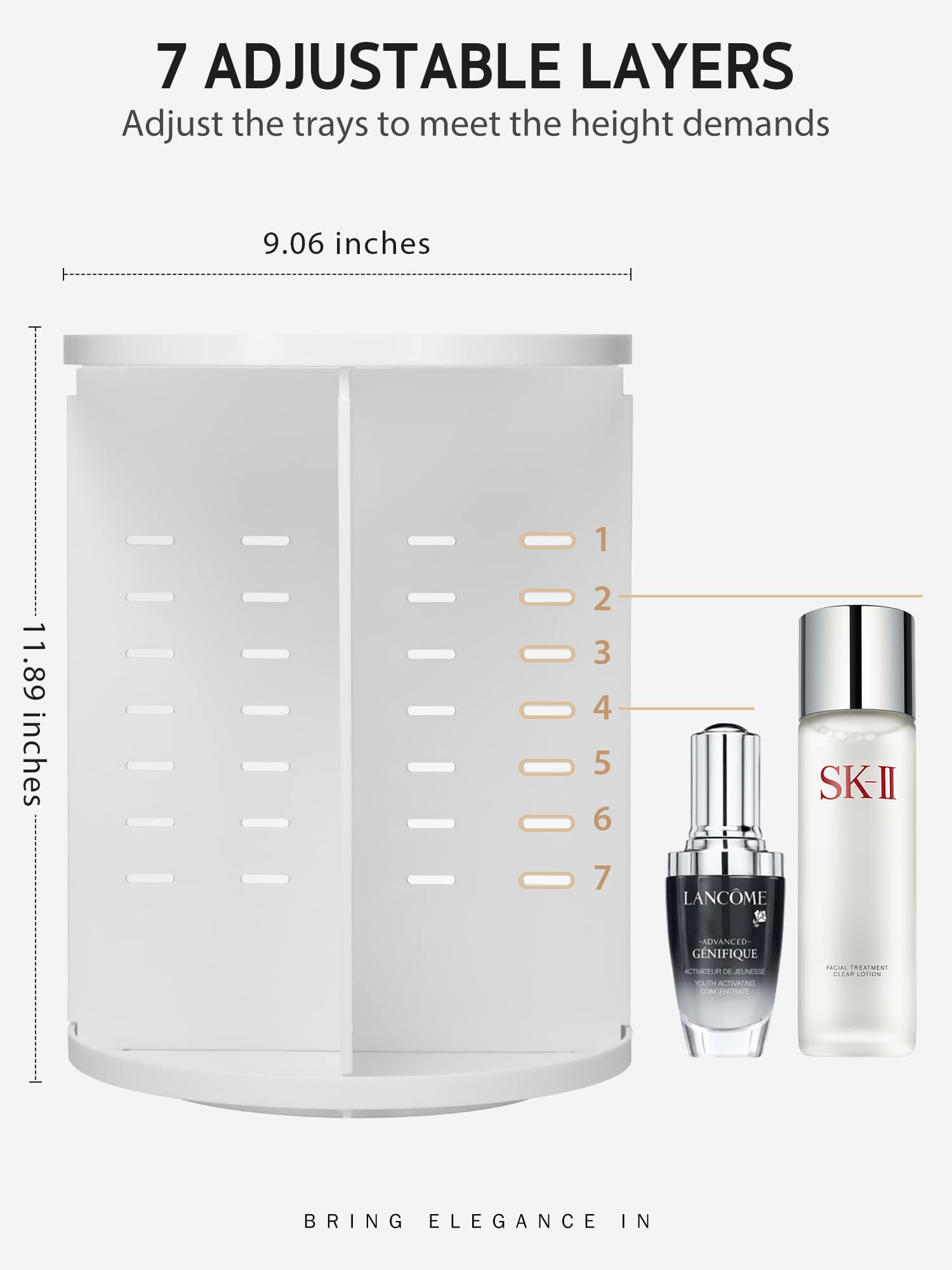 360 rotating makeup organizer 