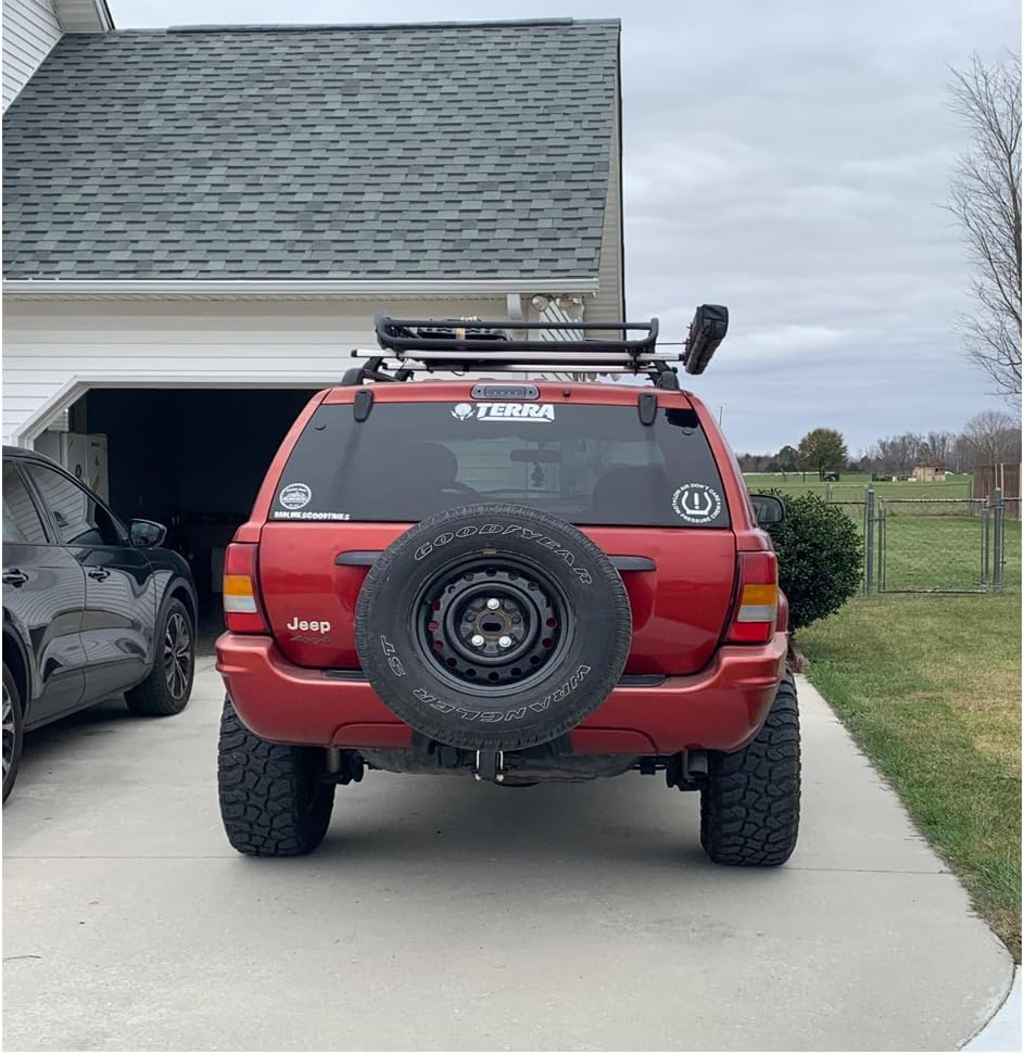 Front Mount Spare Tire Carrier – Universal Fit for RVs, Trucks, Campers & Trailers – Heavy-Duty Steel Construction with Black Anti-Rust Coating (2black)