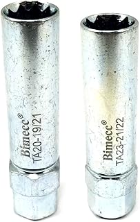 (2-Pack) Bimecc 10-Spline Lug Nut Tool Keys - (1) TA20-19/21 Passenger Car/Small SUV Key, (1) TA23-21/22 Truck/Large SUV Key