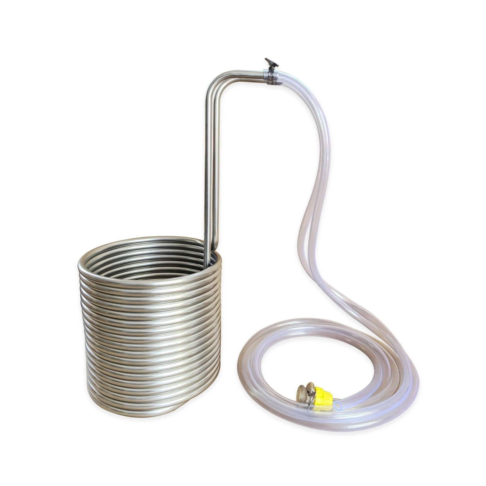 Enfriador de mosto de inmersión de 15 m, serpentín de enfriamiento de cerveza de acero inoxidable for elaboración casera, enfriador de mosto súper eficiente, con accesorios Múltiples aplicaciones(Coil