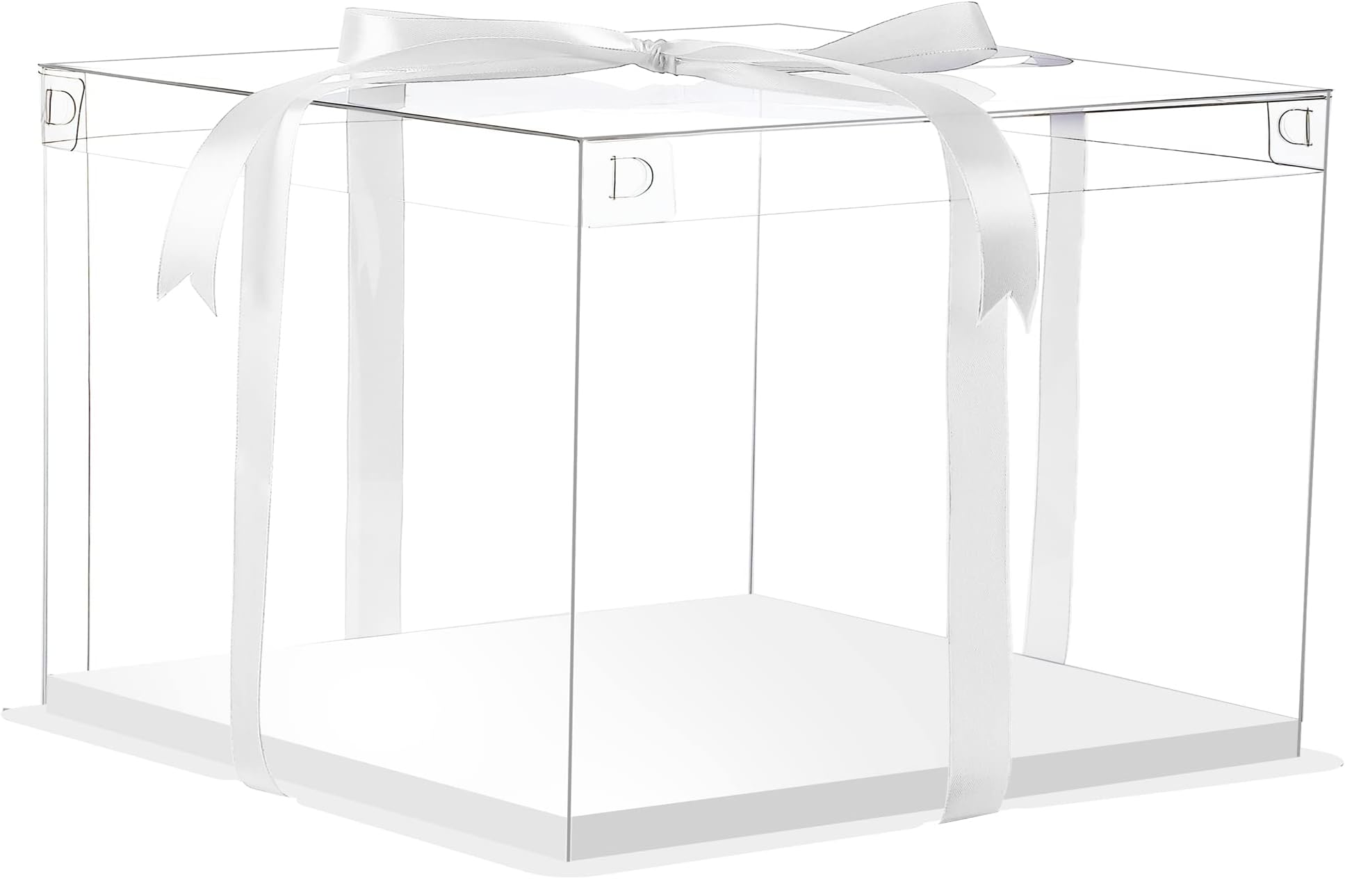 Sweet Degrees Kitchen Square Clear Cake Box Transparent Cake Boxes with Ribbon