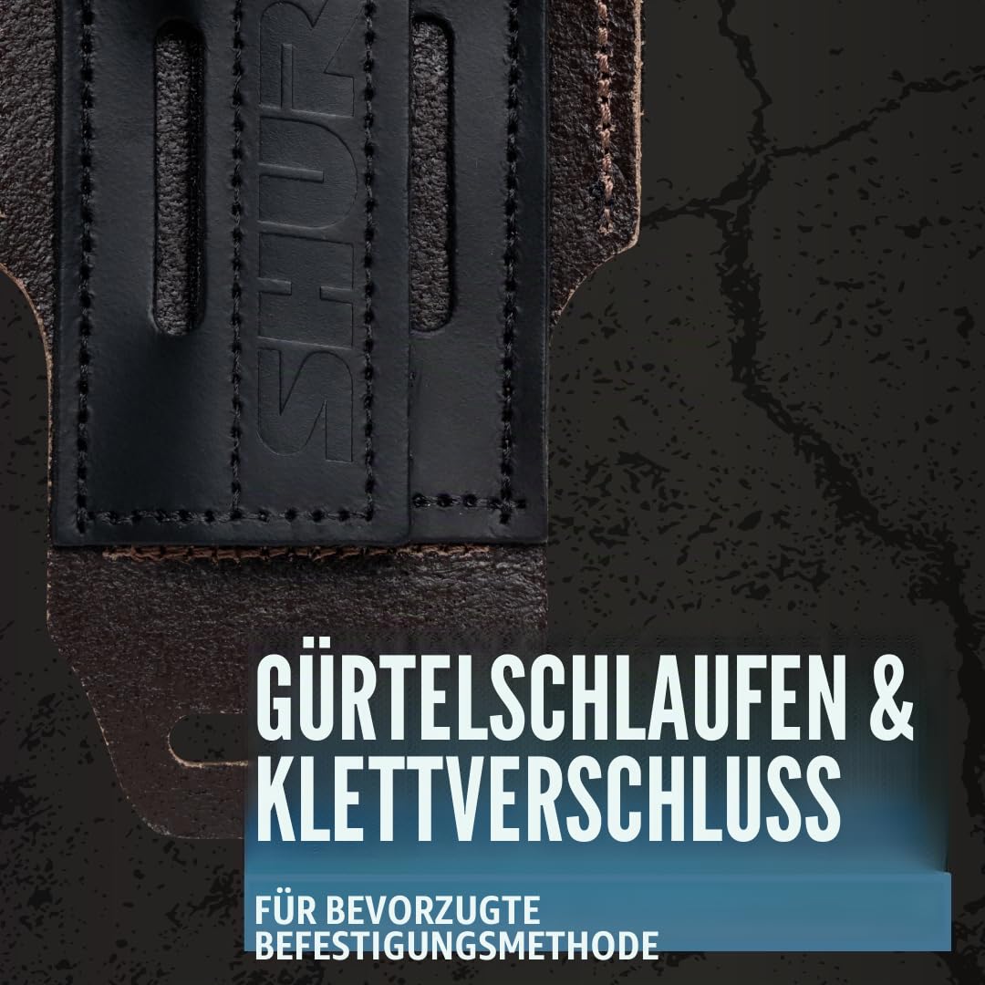 Shure by Gator Premium Leder-Gürteltasche für Drahtlos-Mikrofon-Transmitter, schwarz (SH-BODYPACK-PBK-L)