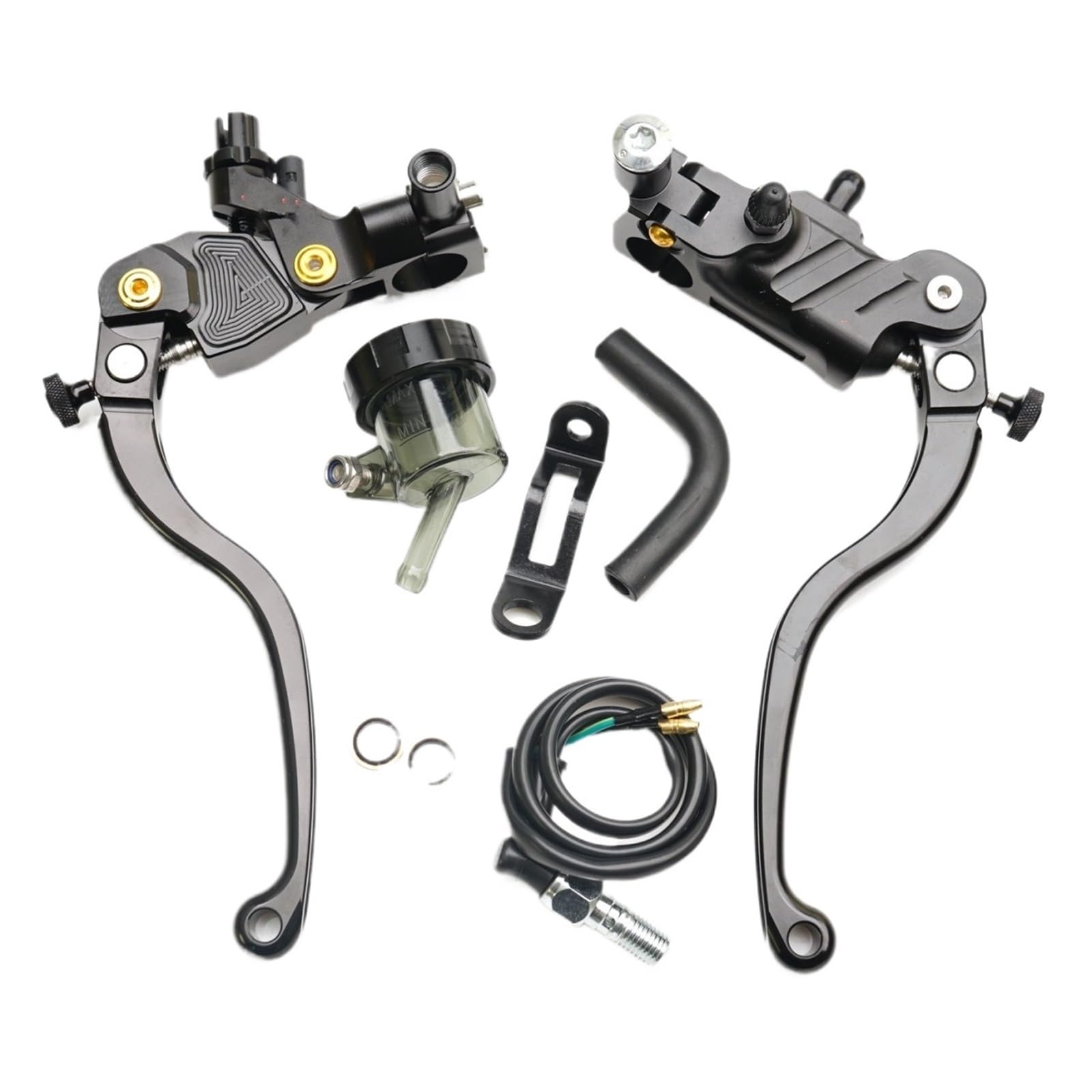 Tingyus Black One Pair Motorbike Brake Lever 19Rcs Perch Line Clutch Brake Master Cylinder Lever 22Mm Universal 19Mm Piston For Racing Street Bike(Black One Pair)