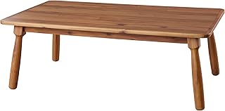 AZUMAYA Kotatsu Heater Table W41.3 x D23.6 x H15 Inches Natural Solid Acacia Wood Material Electric Heater AC100-Voltage Home and Living Natural Wooden Color KT-104N