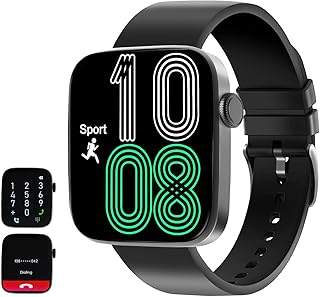 DOOK Smart Watch (Make/Answer Call), Fitness Tracker with Heart Rate Sleep Monitor 1.72'' Full Touch Smartwatch for Women Men Sports Calorie Step Counter Fitness Watch Compatible Android iOS (Black)