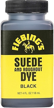 Fiebing's Black Suede Dye - Restore & Recolor Suede Leather with Easy Application Dauber