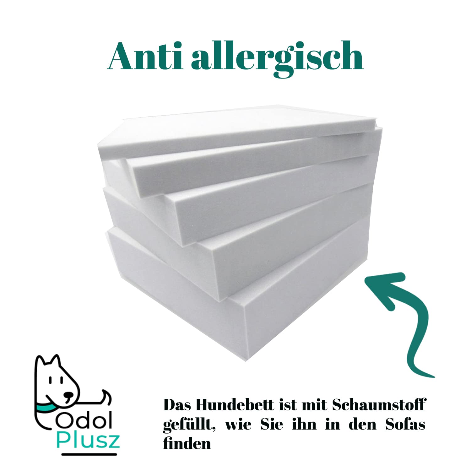 Odolplusz Cuccia rotonda per cani con cuscino reversibile, lavabile, imbottitura in 100% spugna di poliuretano delicata sulla pelle (grigio)