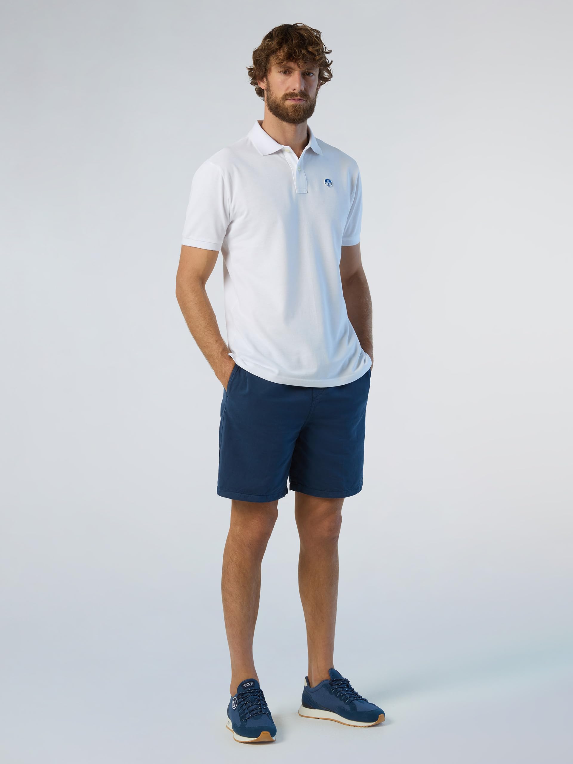 NORTH SAILS Polo Uomo in piqué di Cotone Organico con Patch Logo