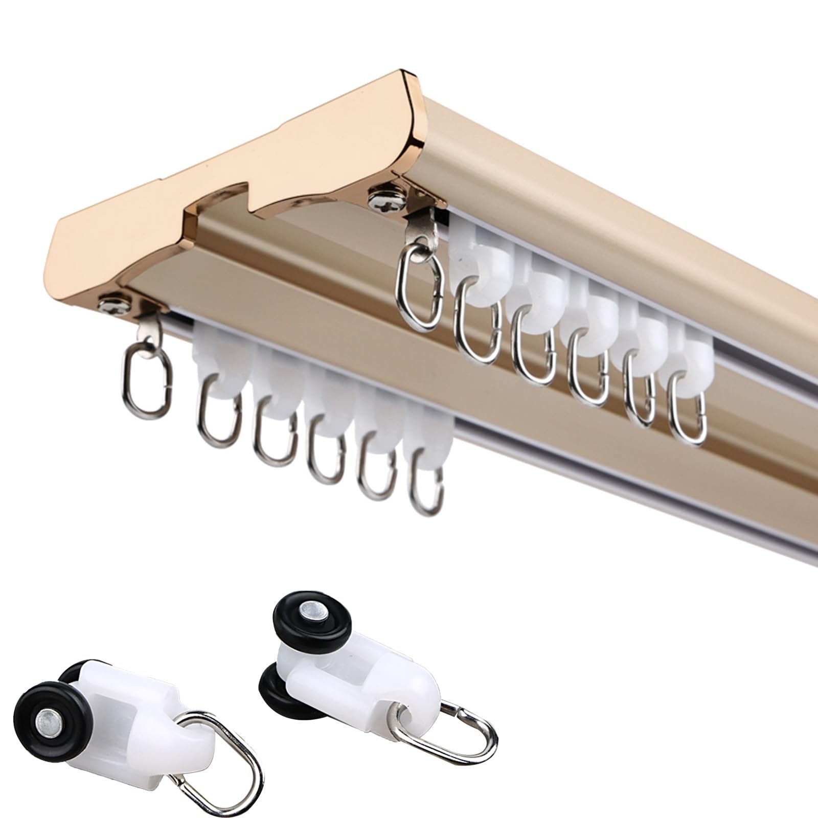 Double rail coulissant silencieux à fixation plafond pour rideaux lourds 3,7m