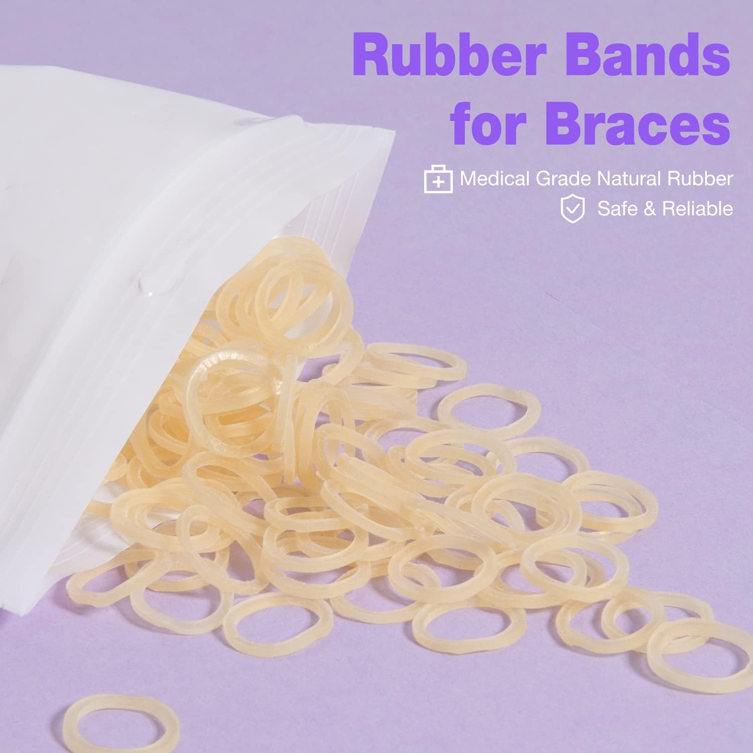 faruijie 500 PCS/5 Packs Rubber Bands for Braces Orthodontic Elastics