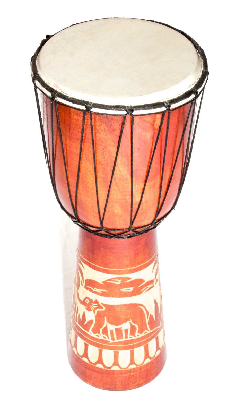 Große 60cm Djembe Holz Trommel Bongo Ziegenfell Elefant Holz + Rassel Schildkröte R1