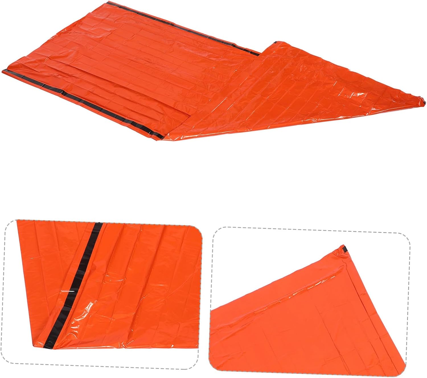 Lightweight Emergency Bivy Sack with Reflective Thermal Blanket for Camping Hiking Survival Gear Outdoor Protection Against Moisture Dirt