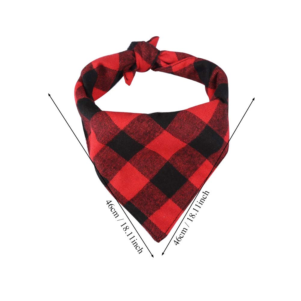 Pet Bandana pies szczeniak wzór karo szal kołnierz śliniaczek chusta na szyję czarny czerwony (L)