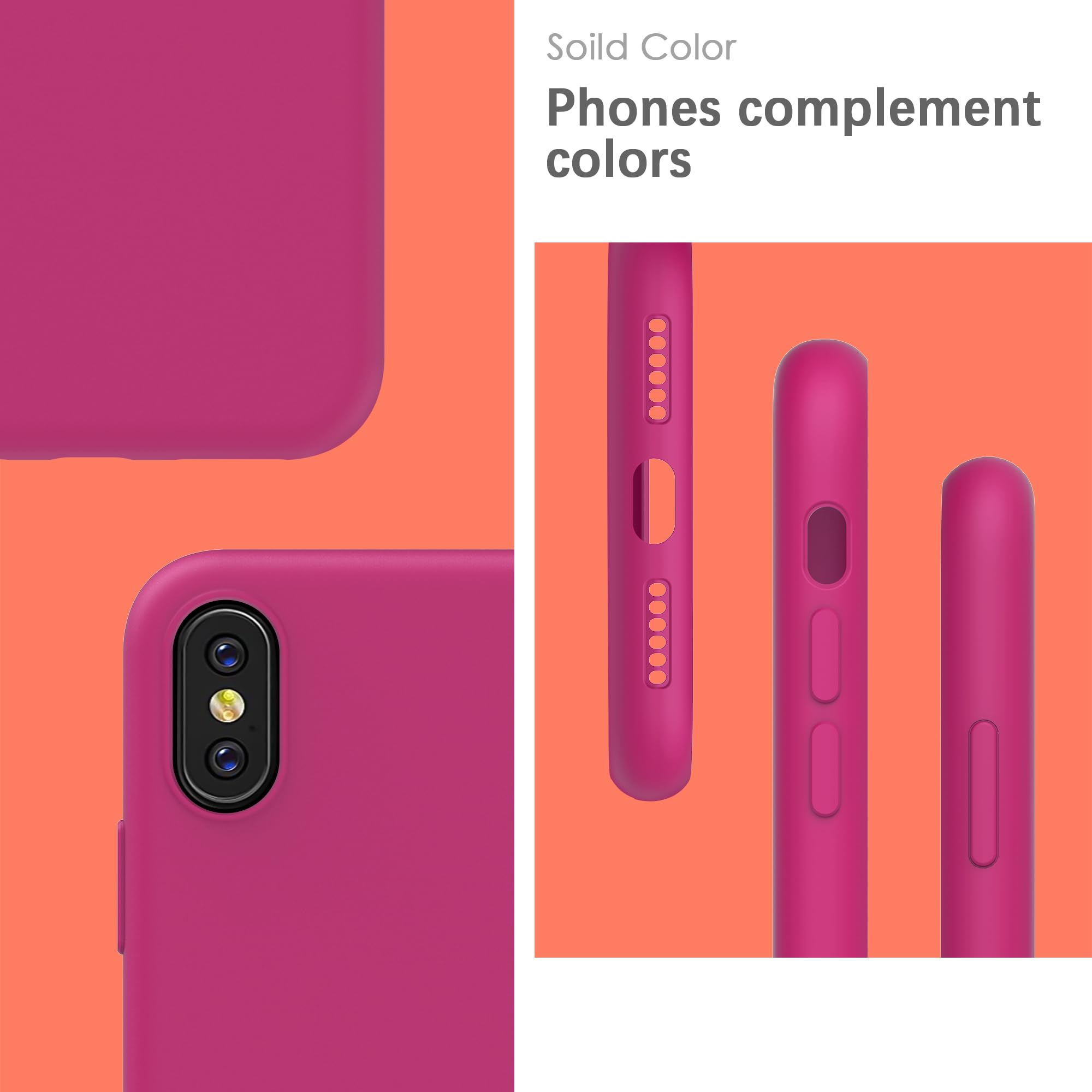 YATWIN Silicone Case for iPhone X/XS, Soft-Touch, Shockproof, DustProof - Image 3