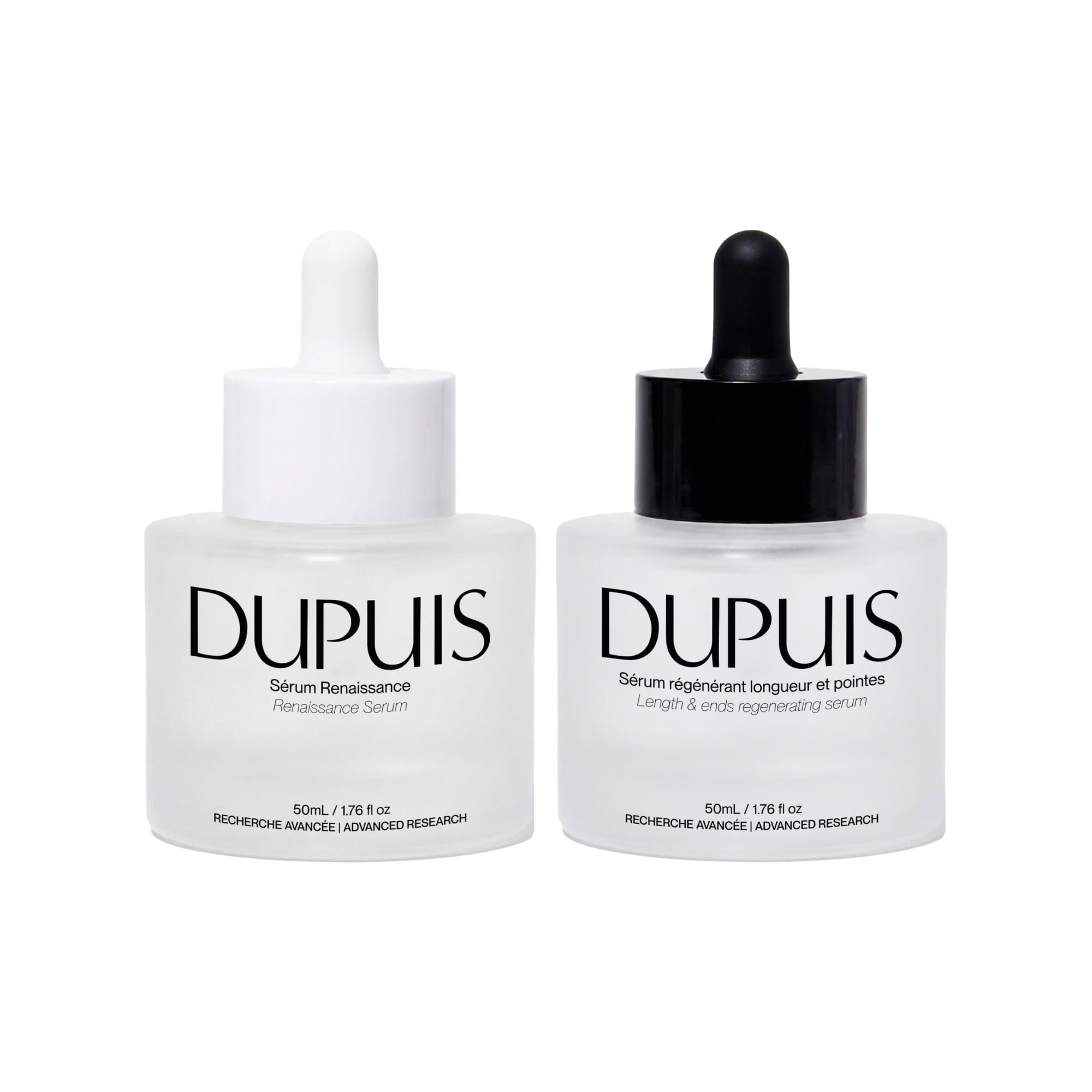 Dupuis Duo Hair Serum, Complete Routine For Scalp, Length and Ends – Hydrating Leave-In for Fuller-Looking Hair – Peptides, Red Clover Extract & Amino Acids – 2 x 50 ml, Made in Canada - 2