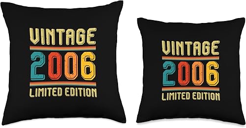 Vista 3 de 19 Year Old For Men Women Retro Vintage 2006 Limited Edition Throw Pillow