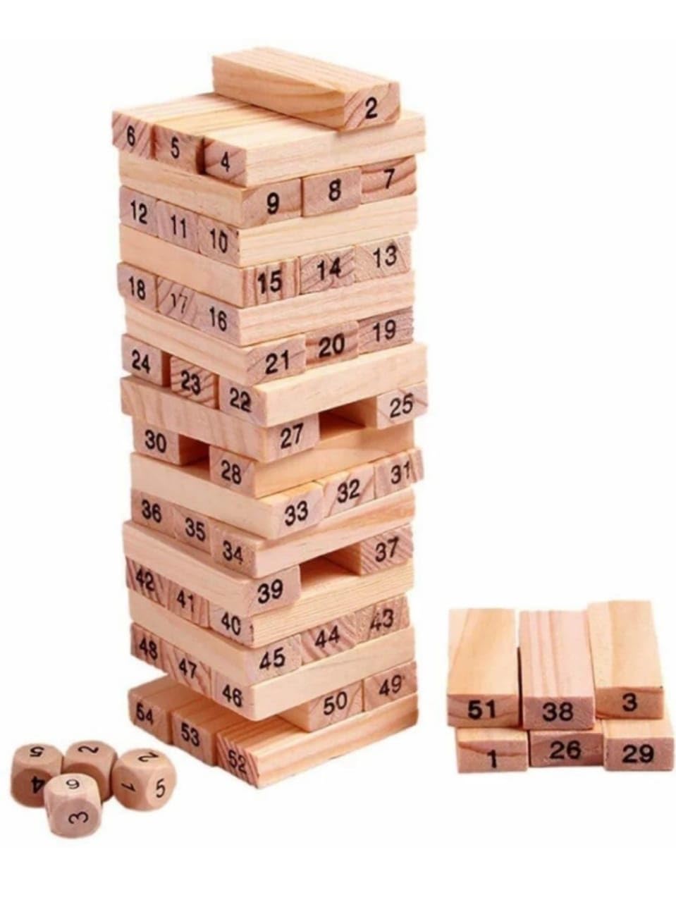 Natural Wood Stacking Toy for Kids Toy Blocks & Tumbling Tower with Dice Games for Kids 54 Precision Wooden, 4 Dice Building Blocks for Adults and Kids, 1 or More Players PR (B0CXF4LHF9) Amazon Price History, Amazon Price Tracker