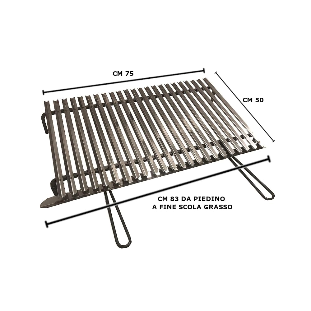 Graticola per barbecue griglia acciaio inox AISI 430 83x50 cm