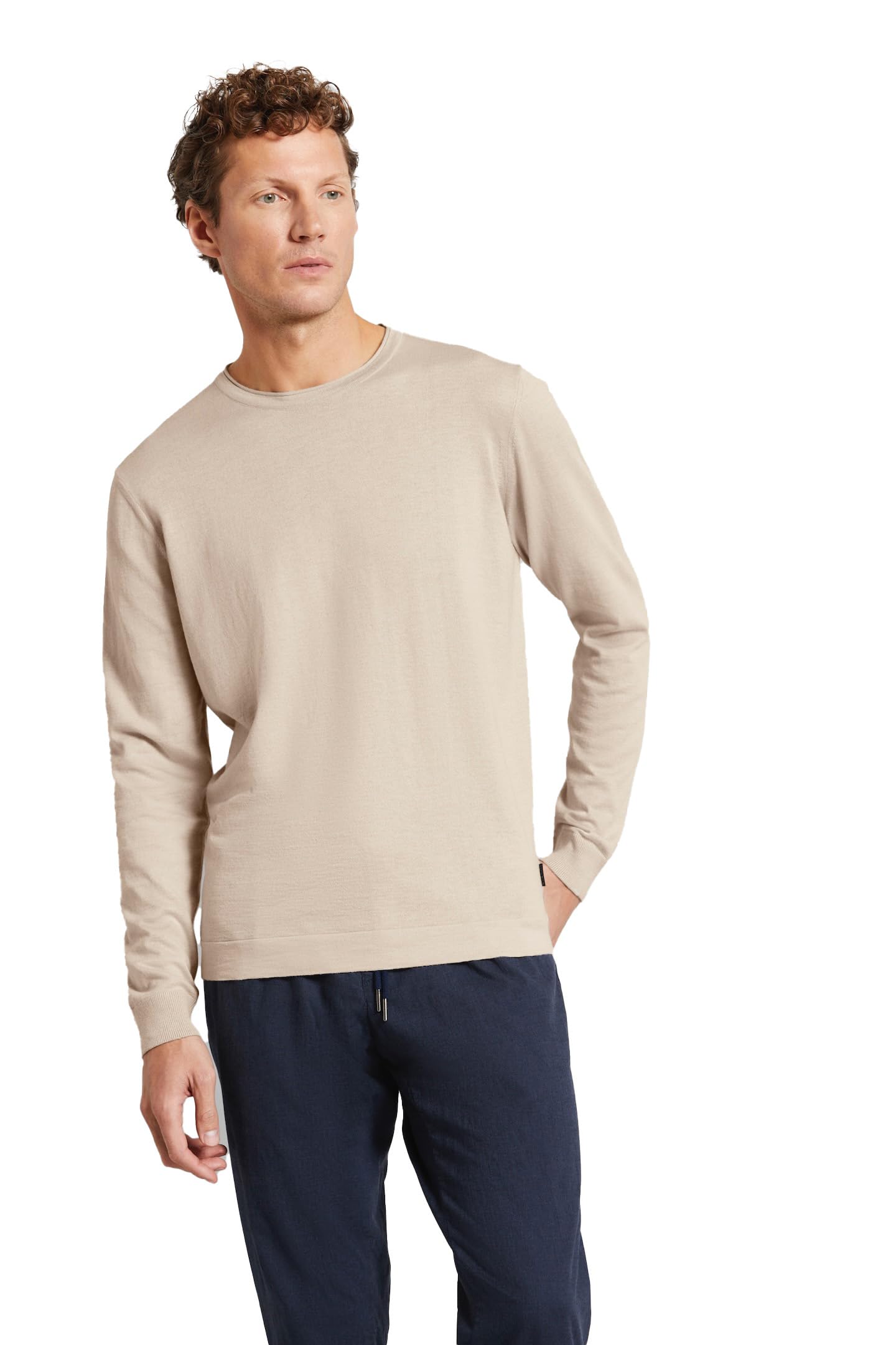 Bugatti Men's Beige - 40 7400-55521A Sweater, Beige-40, Xl