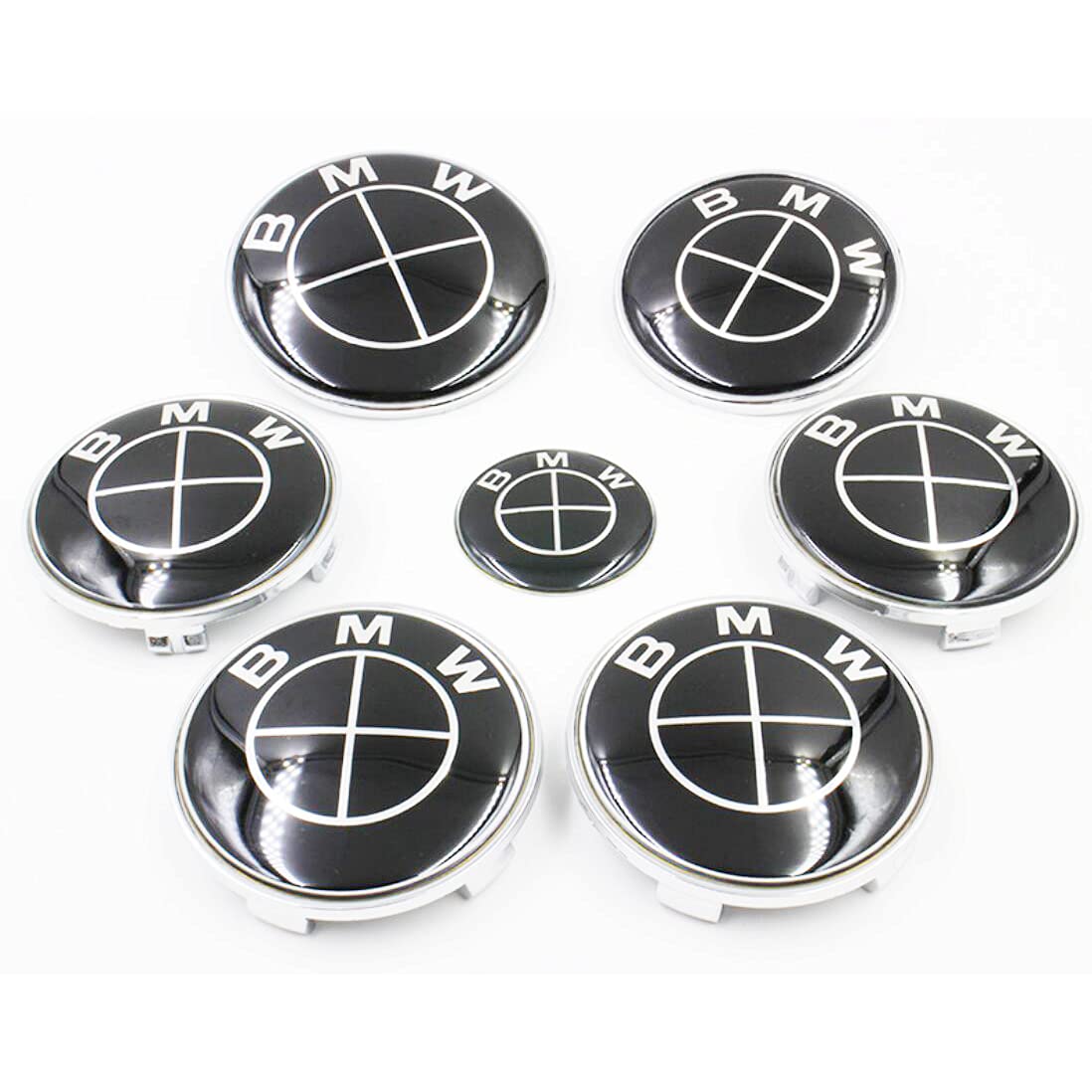Buy Topzooc 7PCS Emblem Logo Set,Fit for Wheel Center Caps,Center Wheel,Trunk and Hood Emblem