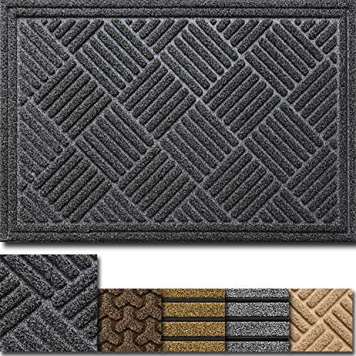 Amagabeli Large Outdoor Door Mats Rubber Shoes Scraper 36" x 24" for Front