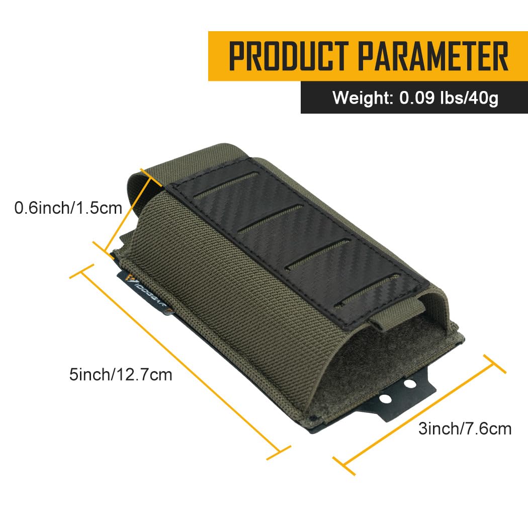 IDOGEAR Mag Pouch 5.56 MOLLE Magazine Pouch Rifle Magazine Carrier with Carbon Fiber Patterned PP Plate Fit for M4 M14 M16 AR15 (Ranger Green) - Image 4