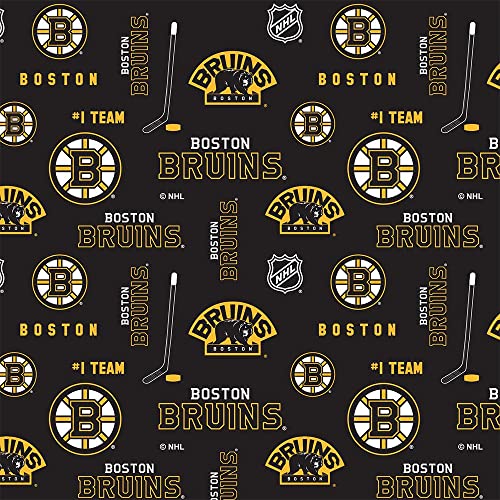 SYKEL ENTERPRISES NHL Boston Bruins Cotton 169-BRU Cotton Fabric by The Yard