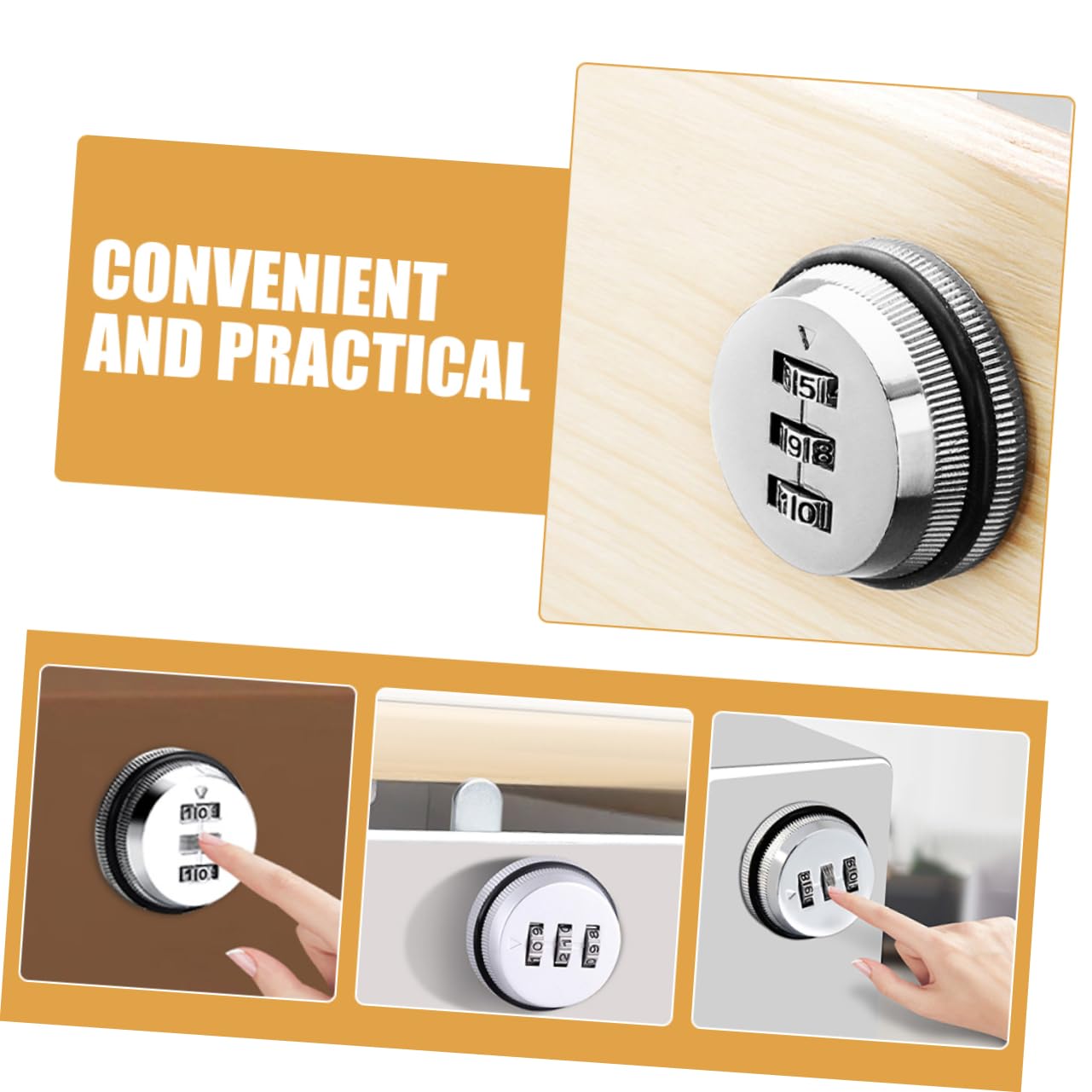 Mikikit 5pezzi Serratura Per Armadi Con Combinazione Tre Cifre Sicura e Resistente Per Armadietti e Scatole Elettriche Design Elegante e Facile Da Installare